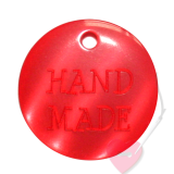 Anhänger in Perlmuttoptik - "Hand made " 18mm in Rot