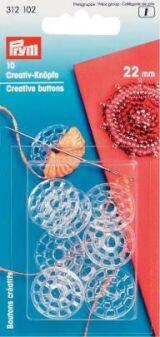 CreativKnopf 22mm transparent 10 Stück