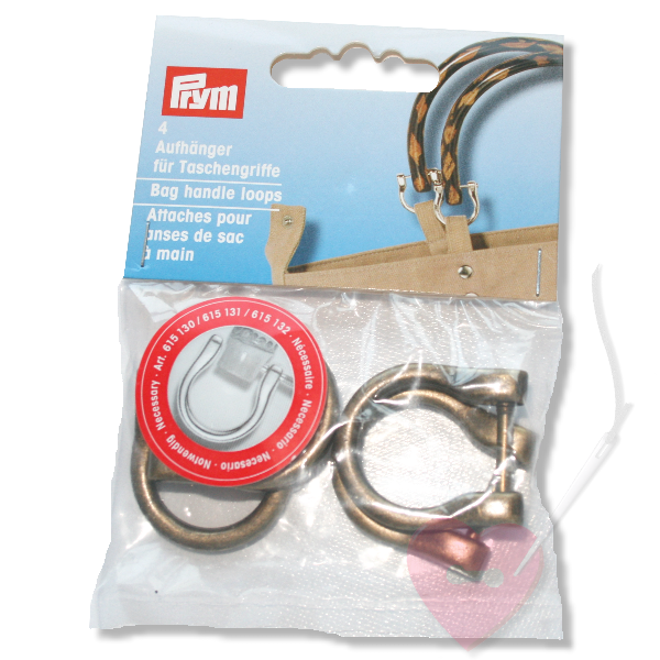 Prym Aufhänger für Taschengriffe 18mm - altgoldfarben 2 Paar