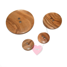 2-Loch Holzknopf glatt, rund - in 4 Größen erhältlich