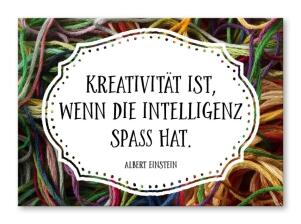 strickimicki - Fröhlich, freche Postkarten rund ums Stricken & Häkeln "Kreativität ist, wenn Intelligenz Spass hat "