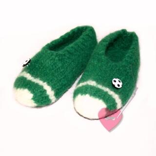 Flusenflitzer Fußball Gr. 23 - Filzschuhe mit rutschhemmender Sohle