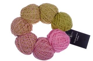 Schoppel Wolle Zauberperlen® Cotton 100g 7 Miniknäuel im Farbverlauf Adagio Ocker - Pink