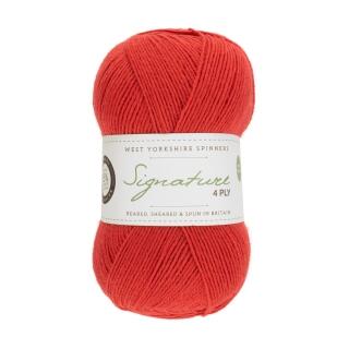 West Yorkshire Spinners Signature 4ply Unis 100g Farbe: 510 Cayenne Pepper