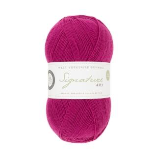 West Yorkshire Spinners Signature 4ply Unis 100g Farbe: 1002 Fuchsia