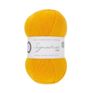 West Yorkshire Spinners Signature 4ply Unis 100g Farbe: 1001 Sunflower