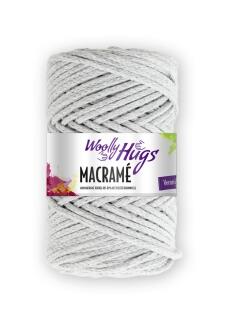 Woolly Hugs Makramé - 4mm Makrameegarn 200g Farbe: 91 Hellgrau meliert