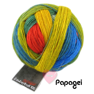 Schoppel Zauberball 100 - Sockengarn in vielen kreativen Färbungen aus 100% Schurwolle vom Merinoschaf Papagei