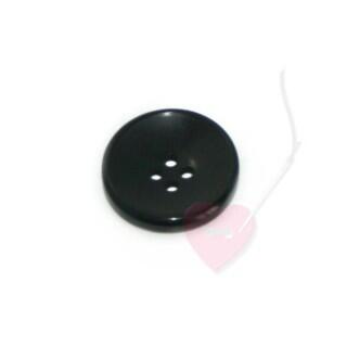 Modischer Kunststoff-Knopf rund 23mm Farbe: 1 schwarz