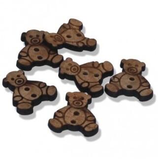 Kokosknopf 25mm Bär - Kokosknopf natur