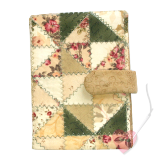 Handgenähte Notiz- und Tagebuchhülle Patchwork mit Din A6 Notizbuch