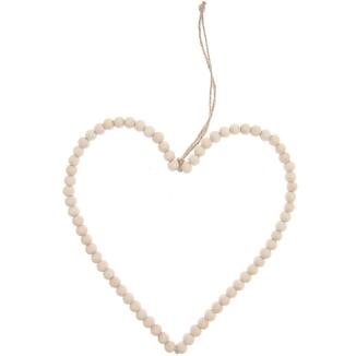 Hänger Holzperlenring Herz 21 x 21cm