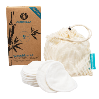 Chinchilla Waschbare Abschminkpads - 10er Set mit Waschbeutel