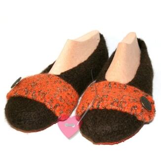 Flusenflitzer Gold Girl - Filzschuhe im Ballerina-Stil Gr. 39/40