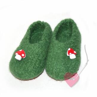 Flusenflitzer Fliegenpilz Gr. 19 - Filzschuhe mit rutschhemmender Sohle