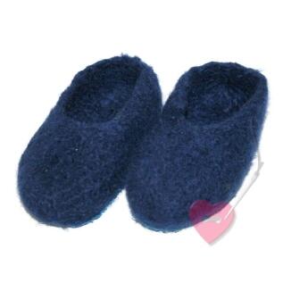 Flusenflitzer Blau Gr. 18/19 - Filzschuhe mit rutschhemmender Sohle