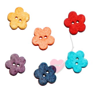 Jim Knopf - Keramik-Blume - 2-Loch Blütenknopf 16mm