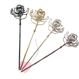 Jim Knopf - kunstvolle Draht-Schalnadel Rose