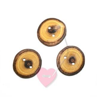Handgefertigter Holzknopf - 2-Loch Holzknopf Robinie