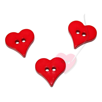 Herzchenknopf 18mm - 2-Loch Knopf glänzend