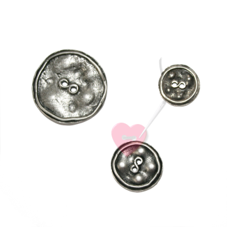 Metallknopf in Antik-Optik - 2-Loch-Knopf, rustikal