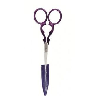 Scharfe Stickschere mit Schutzkörper 9cm, violett