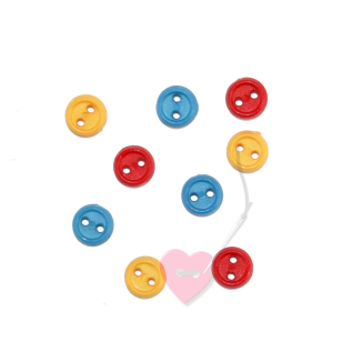 kleiner 2-Loch Knopf Konfetti - Puppenknopf 6mm