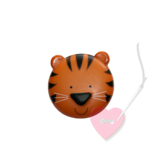 Safariknopf Tigergesicht 20mm - Knopf mit Öse