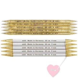 addi - Kunststoff Nadelspiel Champagner 20cm bzw. 25cm