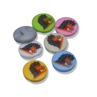 Kunststoffknopf Pony 15mm mit Öse