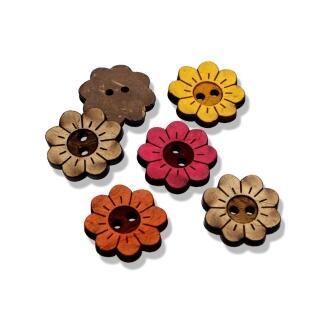 Kokosknopf 15mm Blume