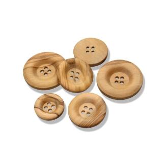 4-Loch Holzknopf Olivenholz