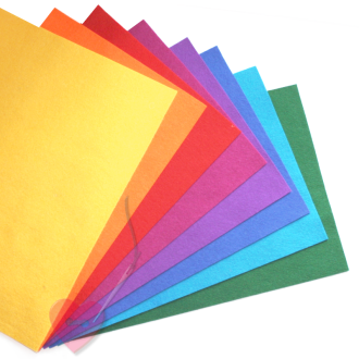 Wollfilz 100% Wolle 1mm in leuchtenden Farben 20x30cm Platten
