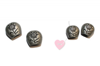 Kordelende altsilber mit Edelweiß - in zwei Größen lieferbar