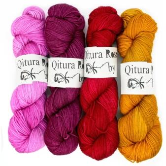 Qitura Rose Fine Merino Socks 100g handgefärbt - Götter SEMISOLID