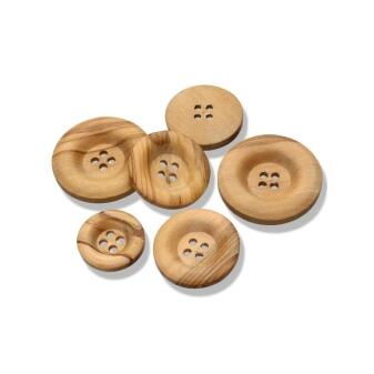 4-Loch Holzknopf Olivenholz