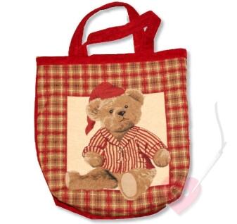 Handgenähte Tragetasche Teddy ist Müde