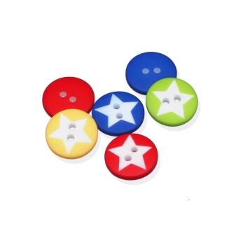 Kunststoffknopf Star 15mm - 2-Loch-Knopf mit Stern