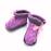 Lila Babyschuhe mit Zopf aus reiner Merinowolle