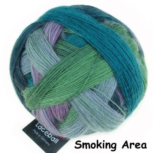 Schoppel Wolle Lace Ball - Lacegarn mit langem Farbverlauf in vielen Färbungen Farbe: Smoking Area