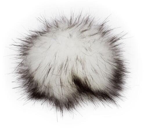 Kunstfellpompon XXXL (20cm) - die tierfreundliche Pelz-Bommelvariante farbe. Weiß-schwarz