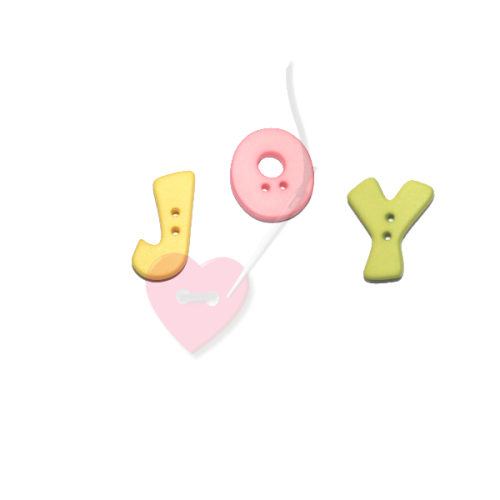 Buchstabenhits für Kids 18mm - 2-Loch Knopf "J " Beispielbild "Joy "