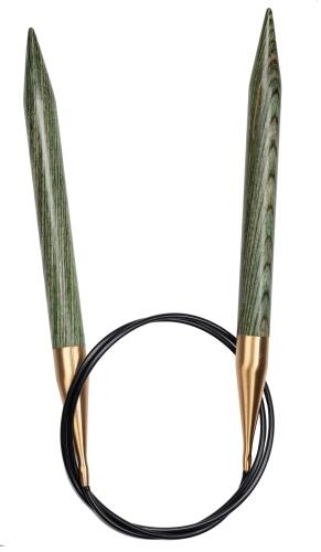 Lana Grossa Rundstricknadel aus Designholz SIGNAL 60cm Farbbeispiel: grün 12mm
