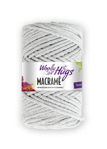 Woolly Hugs Makramé - 4mm Makrameegarn 200g Farbe: 91 Hellgrau meliert