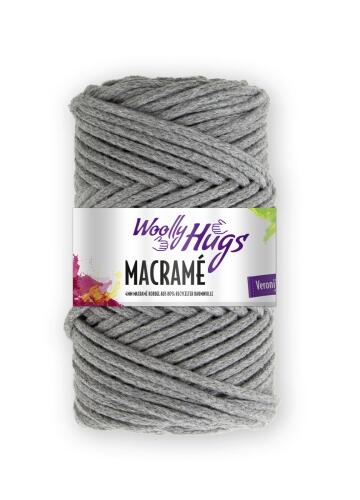 Woolly Hugs Makramé - 4mm Makrameegarn 200g Farbe: 95 Mittelgrau Meliert
