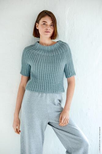 Lana Grossa Heft Merino Edition Nr. 2 Modell 11 Top-down-Pullover Cool Wool
