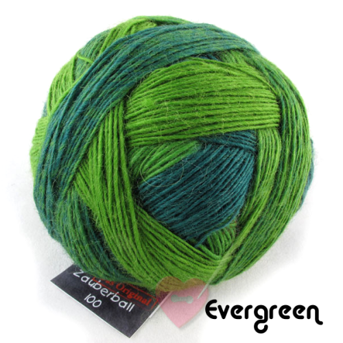 Schoppel Zauberball 100 - Sockengarn in vielen kreativen Färbungen aus 100% Schurwolle vom Merinoschaf Evergreen