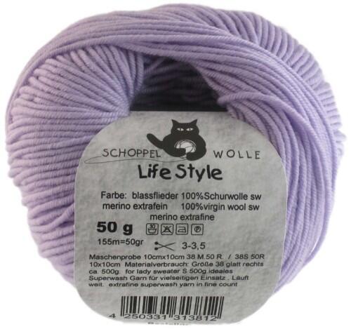 Schoppel Life Style uni - Wolle extra fein vom Merinoschaf in vielen schönen Farben blassflieder
