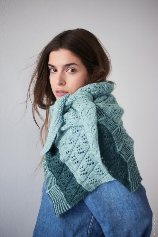 Lana Grossa Tücher und Co. Nummer 06 Modell 22 Großes Tuch von Lizas_Laden Lace Seta Mulberry