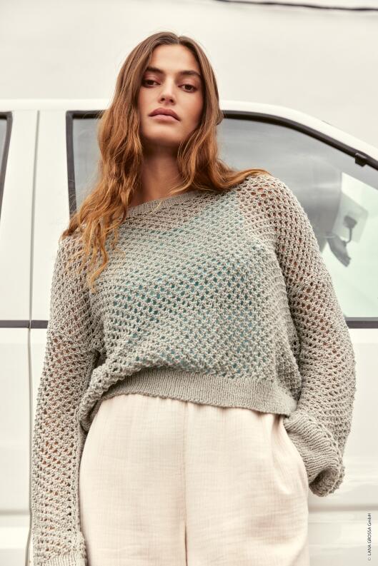 Lana Grossa Linea Pura Nr. 17 Modell 07 Pullover Linissimo